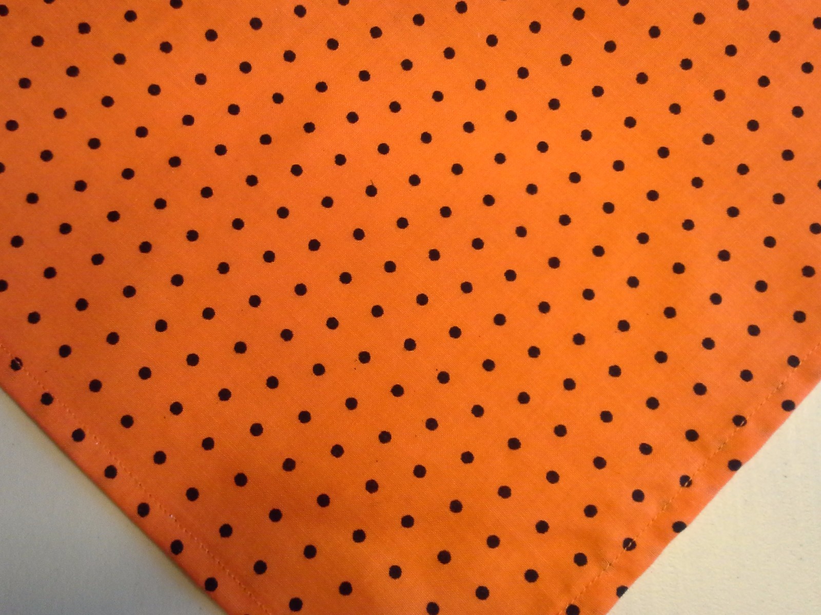 Dog Bandana/Scarf Tie On, Halloween, Orange, Black, Dots, XS, S, M, L, XL