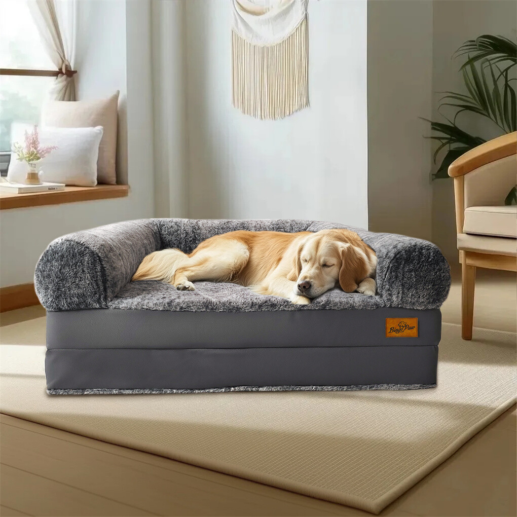 180cm XXXL Foldable Human Dog Bed Orthopedic Dog Sofa Bed with Blostered Pillow