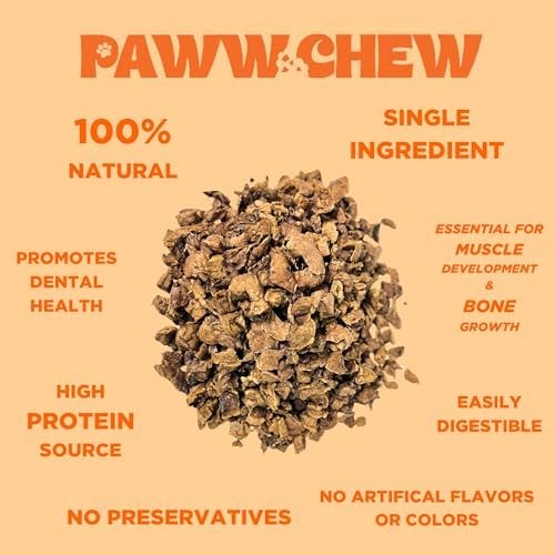 PAWW CHEW Beef Lung Dog Treats – 100% Natural, Single Ingredient, (1 Pound) Made