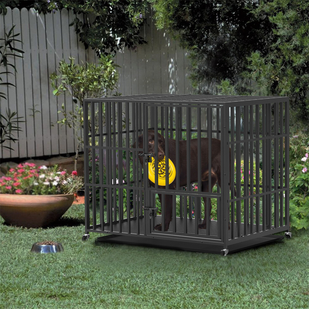 Heavy Duty Indestructible Dog Crate Cage for Large Medium High Anxiety Dogs
