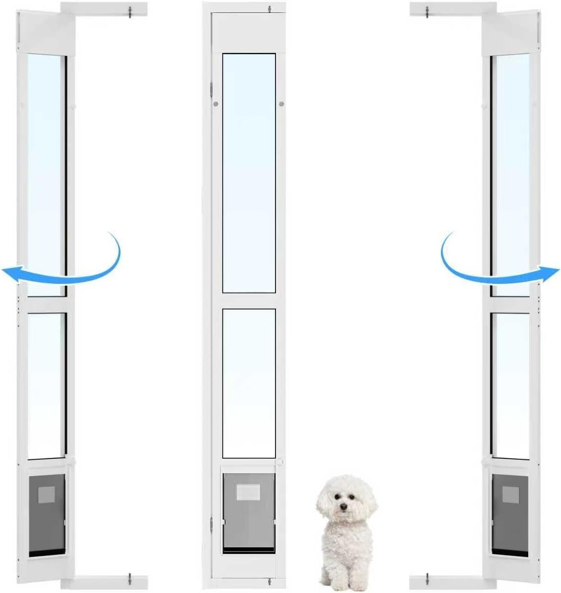 Sliding Glass Dog Door Adjustable Patio Pet Door MEDIUM High Locking 91.1″-96.2″