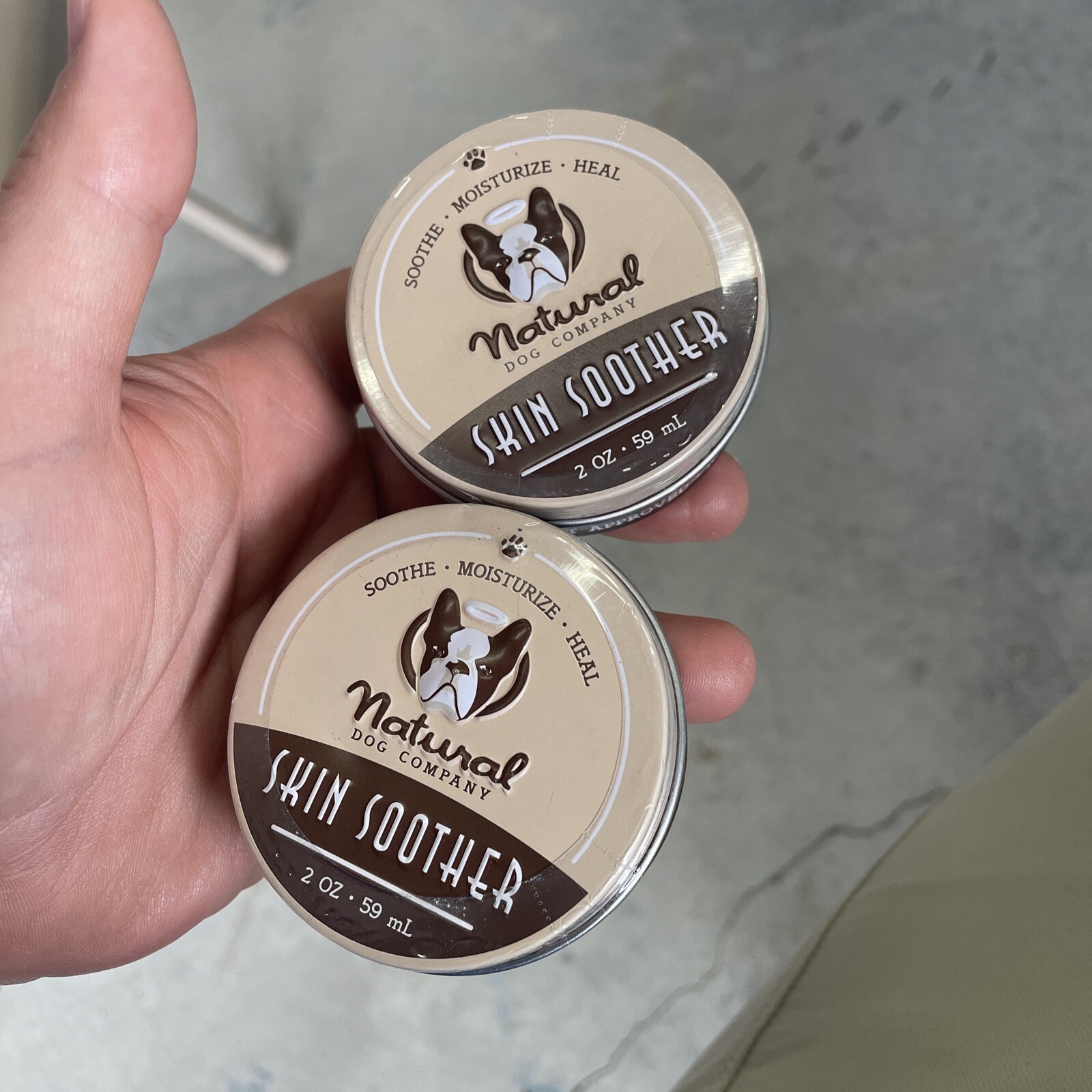 LOT OF 2 Natural Dog Company Skin Soother For Hot Spots Rashes Dry Skin 2 oz NEW