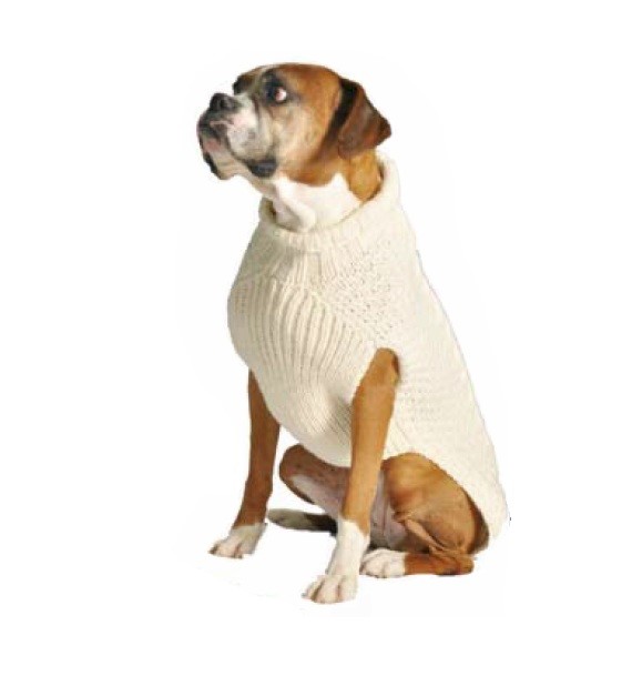 Natural Cable Knit Dog Sweater Chilly Dog Hand Knit Wool XXS-XXXL Puppy Pet NWT
