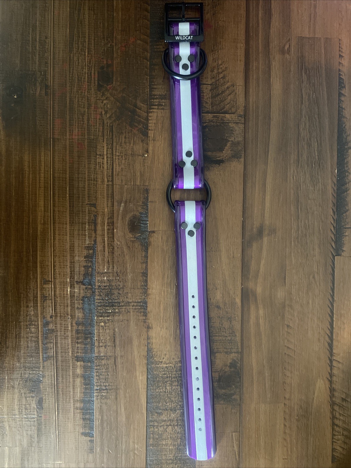 Purple Reflective Dog Collar 1 1/2 Inch X 20 Inch Long At Last Hole On Collar