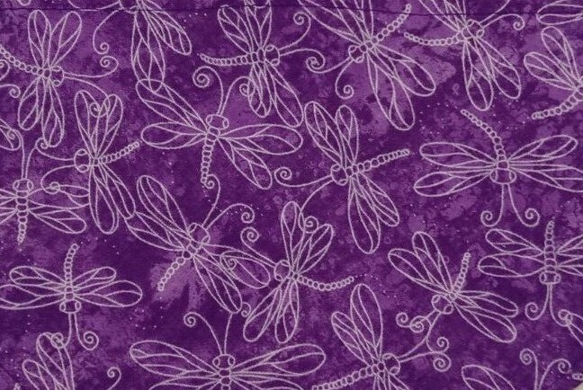 Dog Bandana/Scarf, Tie On, Purple, Dragonflies, S, M, L
