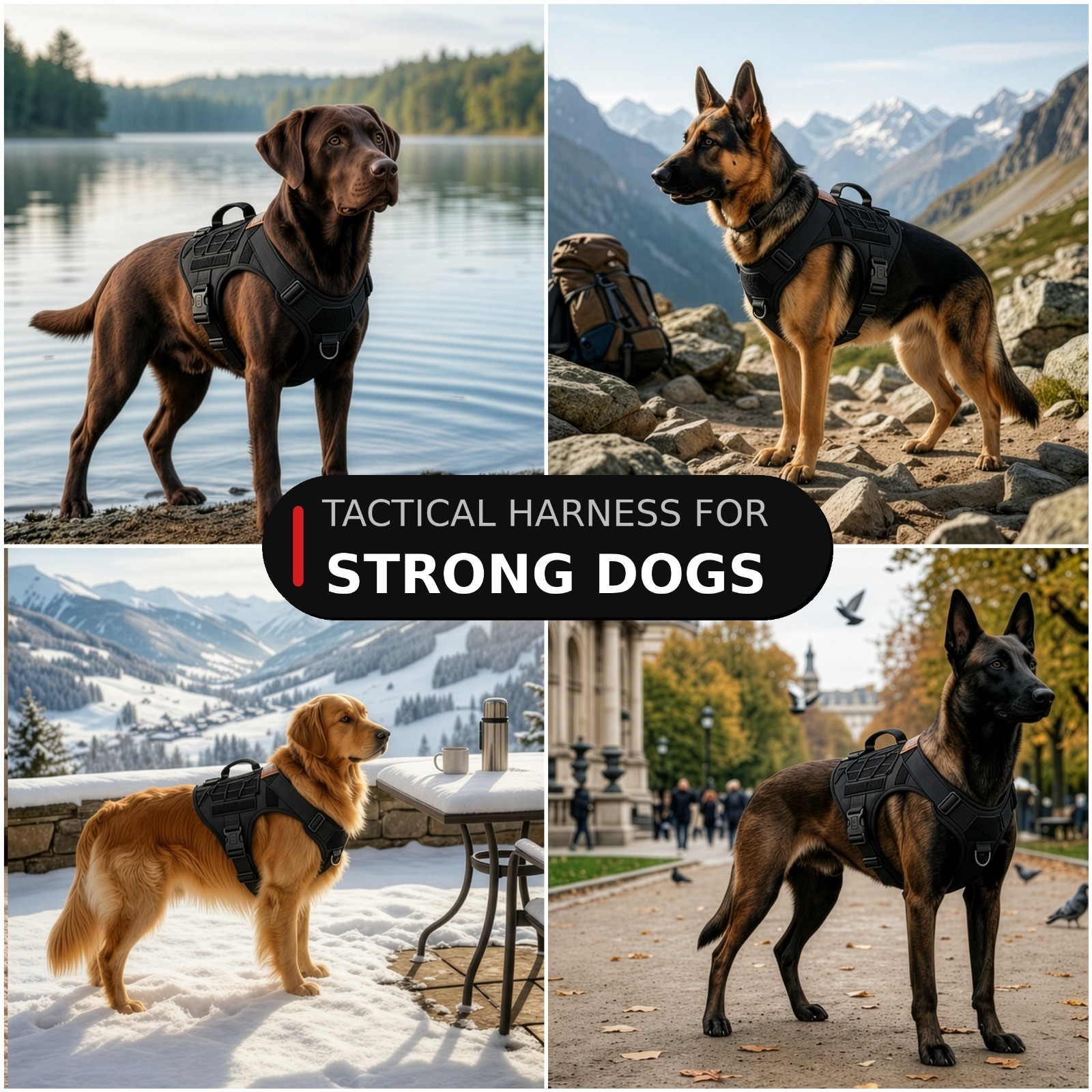 ALBCORP Tactical Dog Vest Harness – Military K9 Dog Training Vest – Working Dog