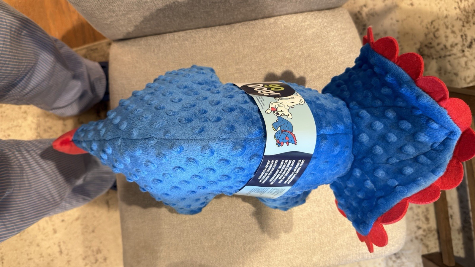 Go Dog Toy Triceratops Dinosaur with Chew Guard Technology blue dog toy New