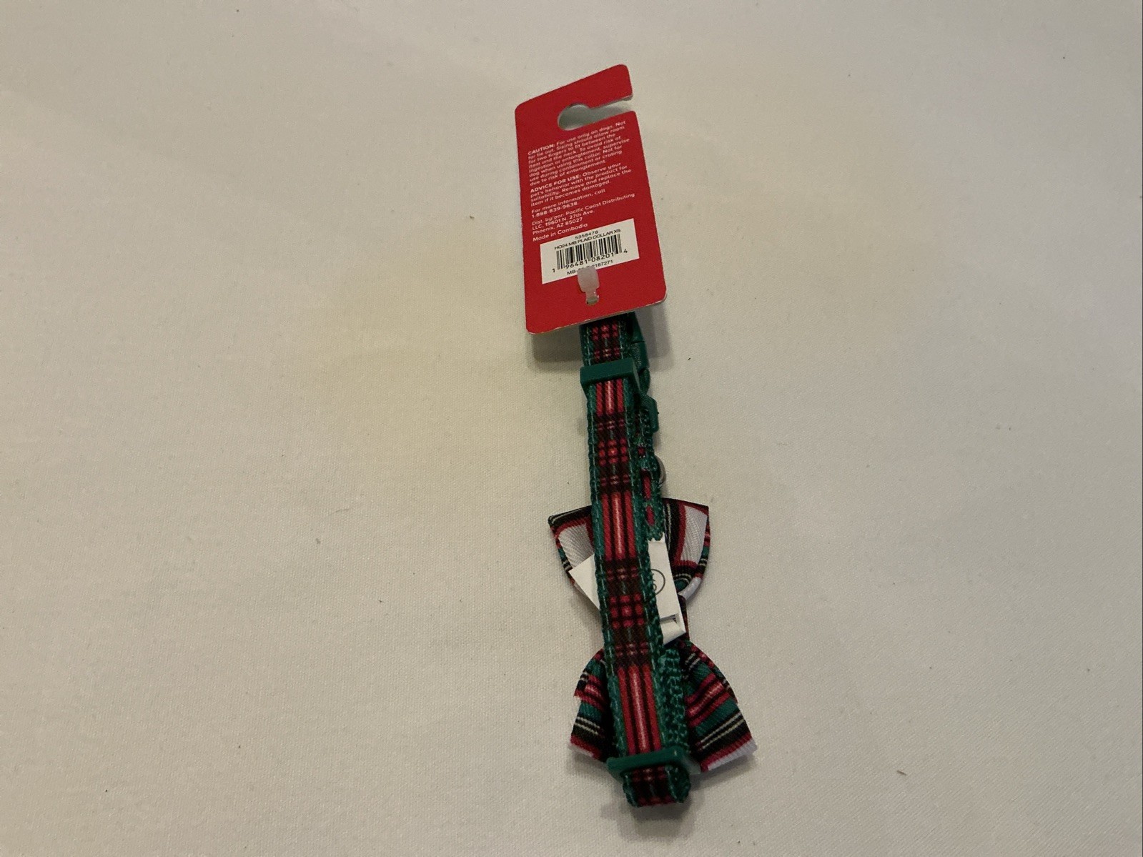 Merry & Bright Holiday Dog Collar Plaid Xtra Small NWT