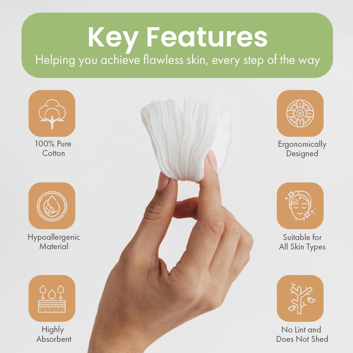 Premium Cotton Ovals (100 Count) – Dual-Sided 3” Medium-High Absorbency Large Co