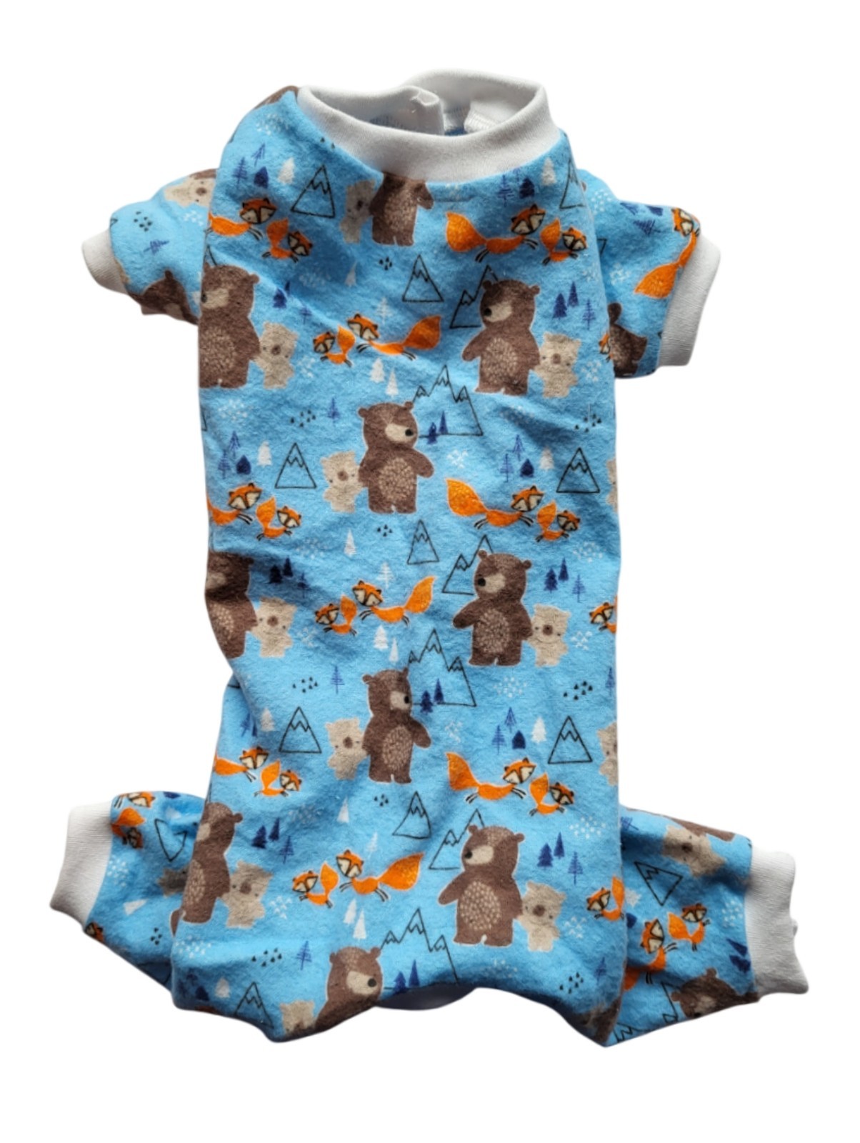 Mountain Friends Bears Foxes Flannel Pajamas PJ’s Dog Puppy Pet Clothes 4XS – L