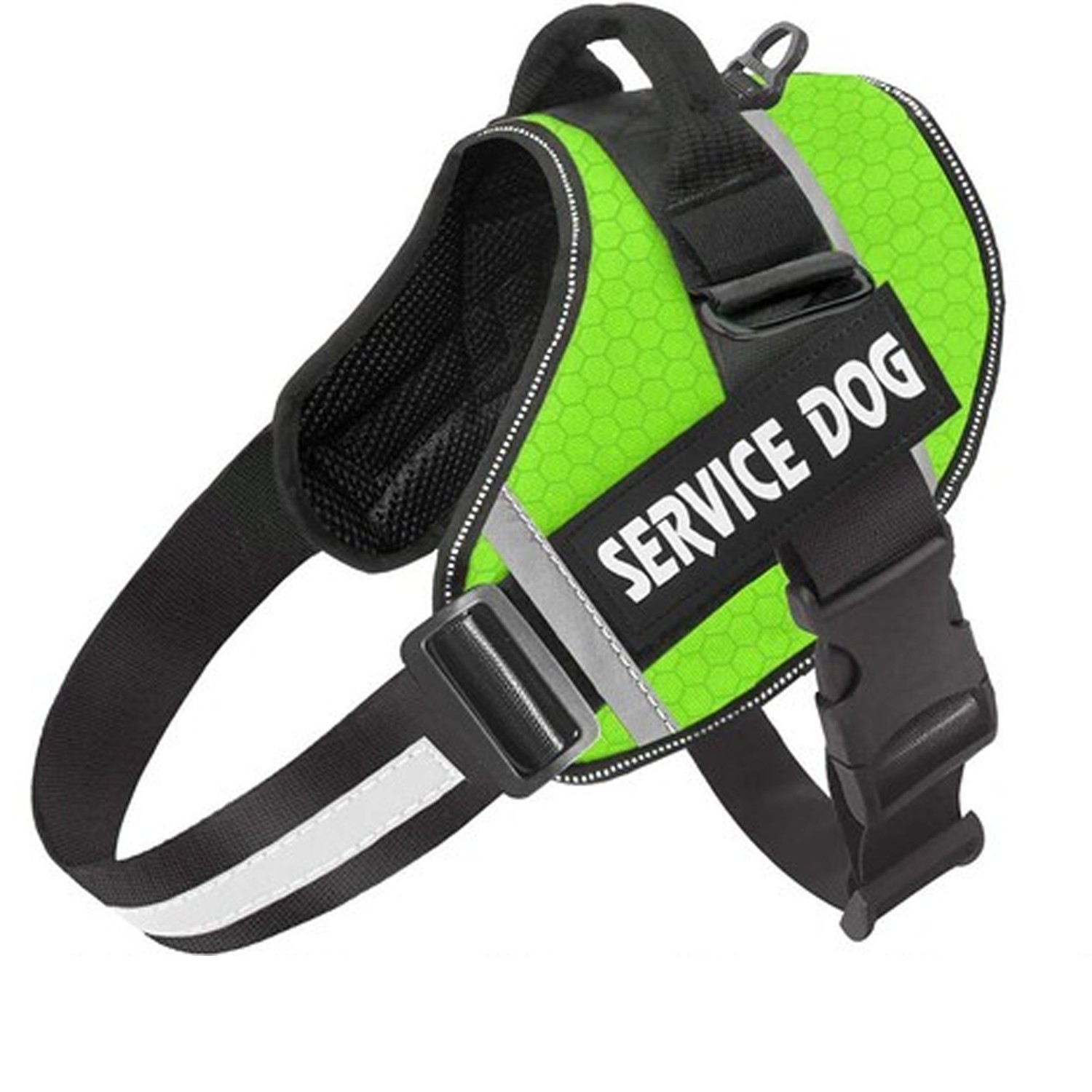 Reflective Service Dog Vest Harness, Woven Nylon with Adjustable Straps XS-XXL