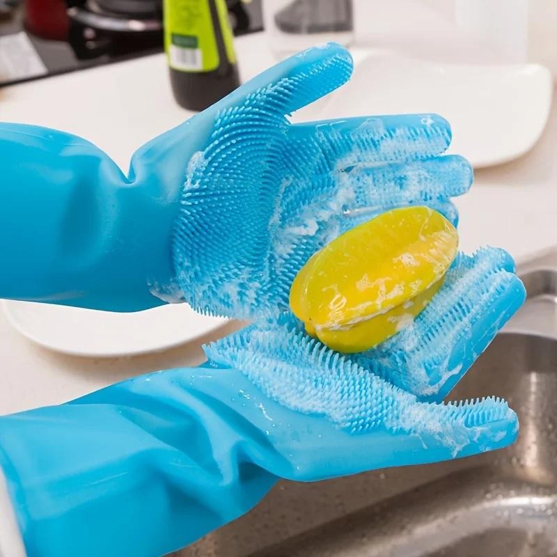 Pet Grooming Cleaning Gloves Dog Cat Bathing Shampoo Glove Scrubber Magic Dishwa