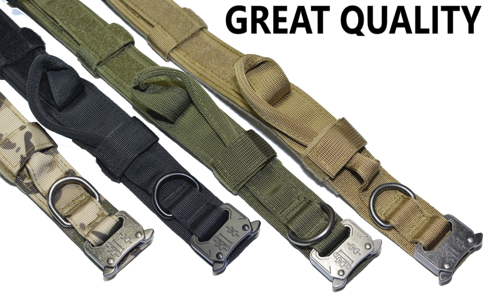 Tactical Dog Pet Collar Leash Heavy Duty K9 Military Service Canine Training Kit