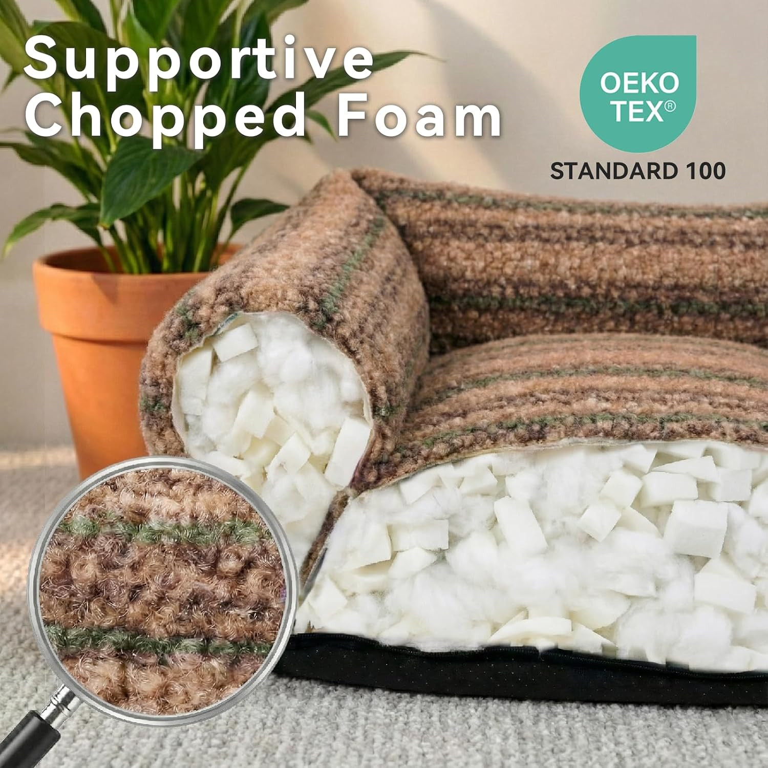 Dog Bed for Small Medium Dogs – Washable Small Dog Bed, High Back Support Pet So