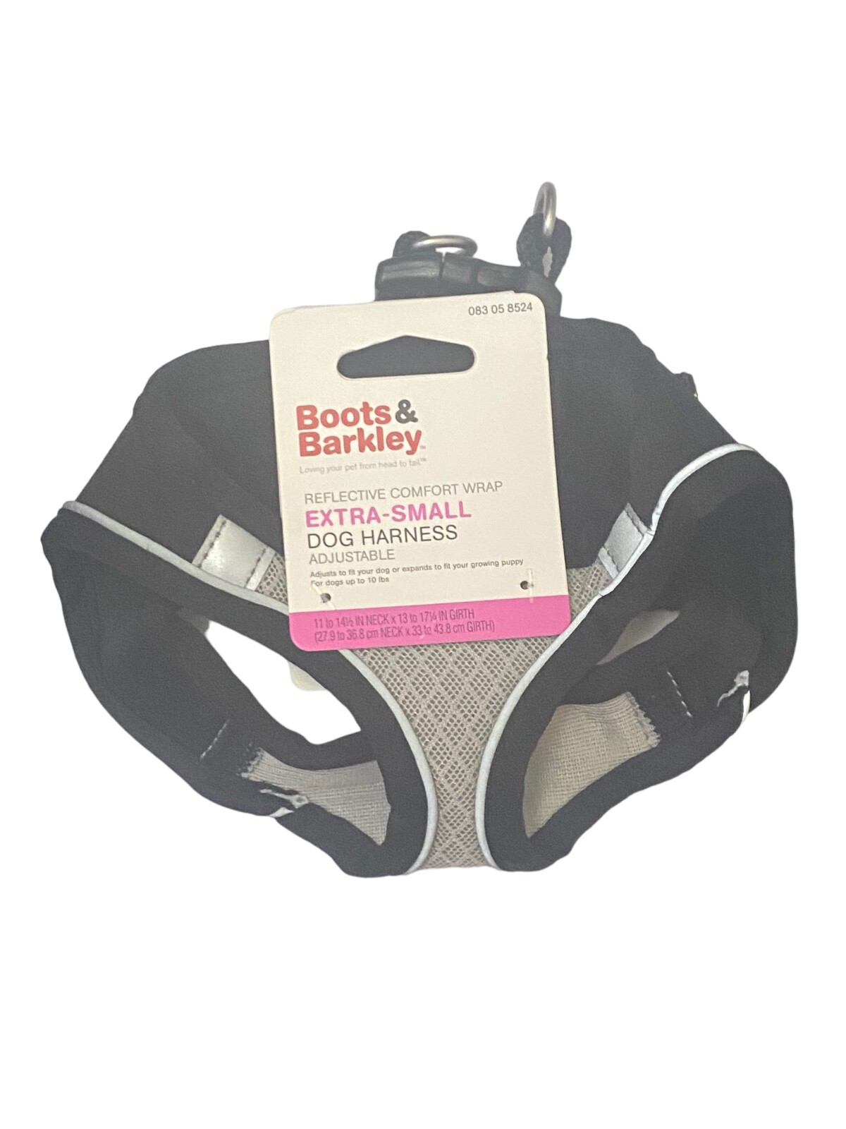 Boots & Barkley Dog Reflective Harness Extra Small Up to 10lbs Black 1 Ct