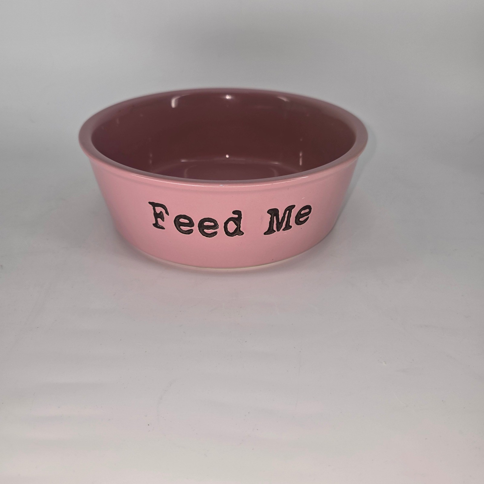 Vibrant Life Pink Ceramic Dog Bowl Good Dog Feed Me 8 Inch Stoneware Pet Dish