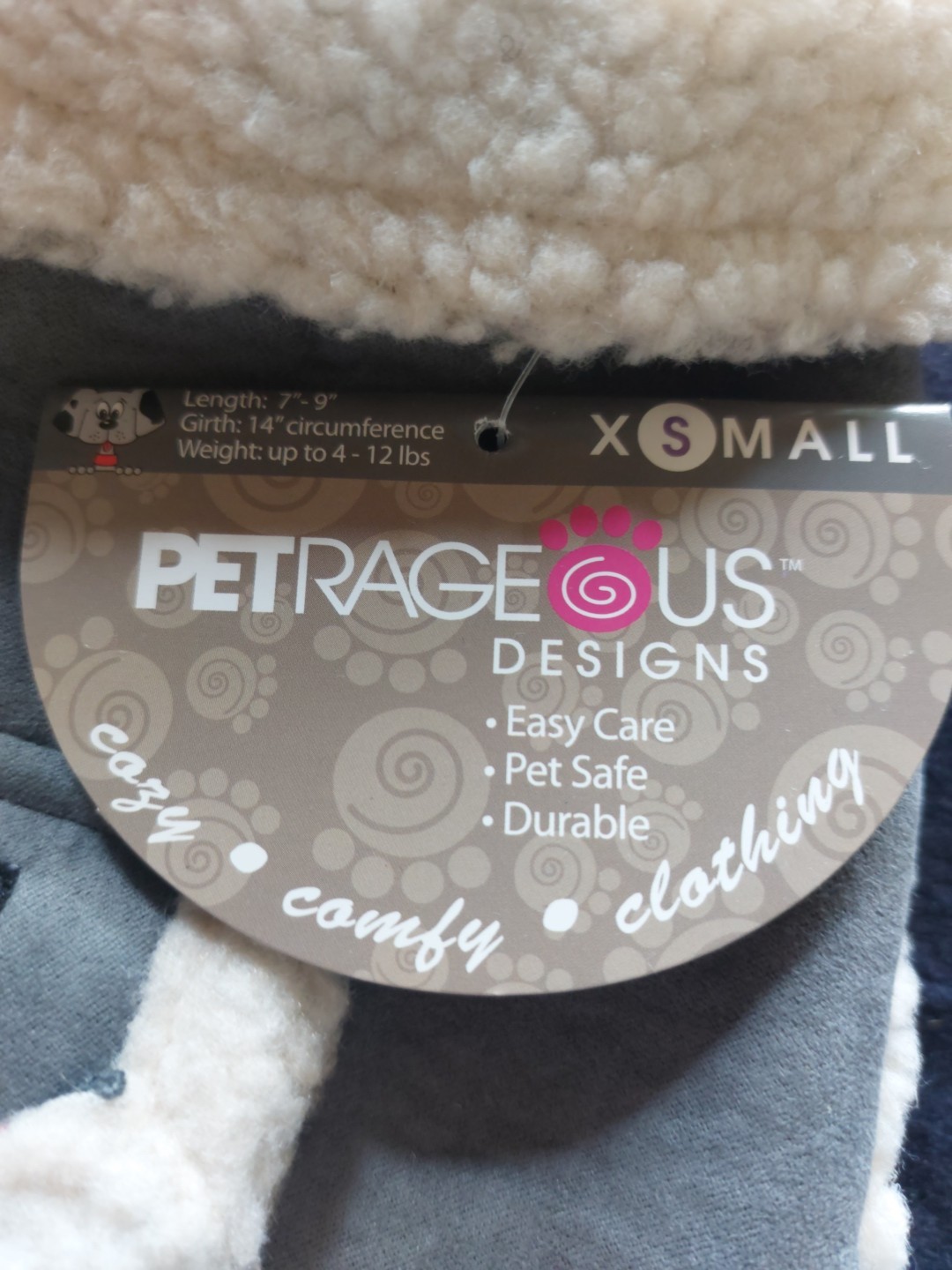PetRageous Designs XSmall Soft Faux Fur Lined Coat 100% Polyester 7″ to 9″ Dogs