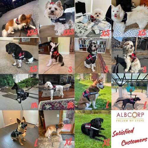 Reflective Service Dog Vest Harness, Woven Nylon with Adjustable Straps XS-XXL