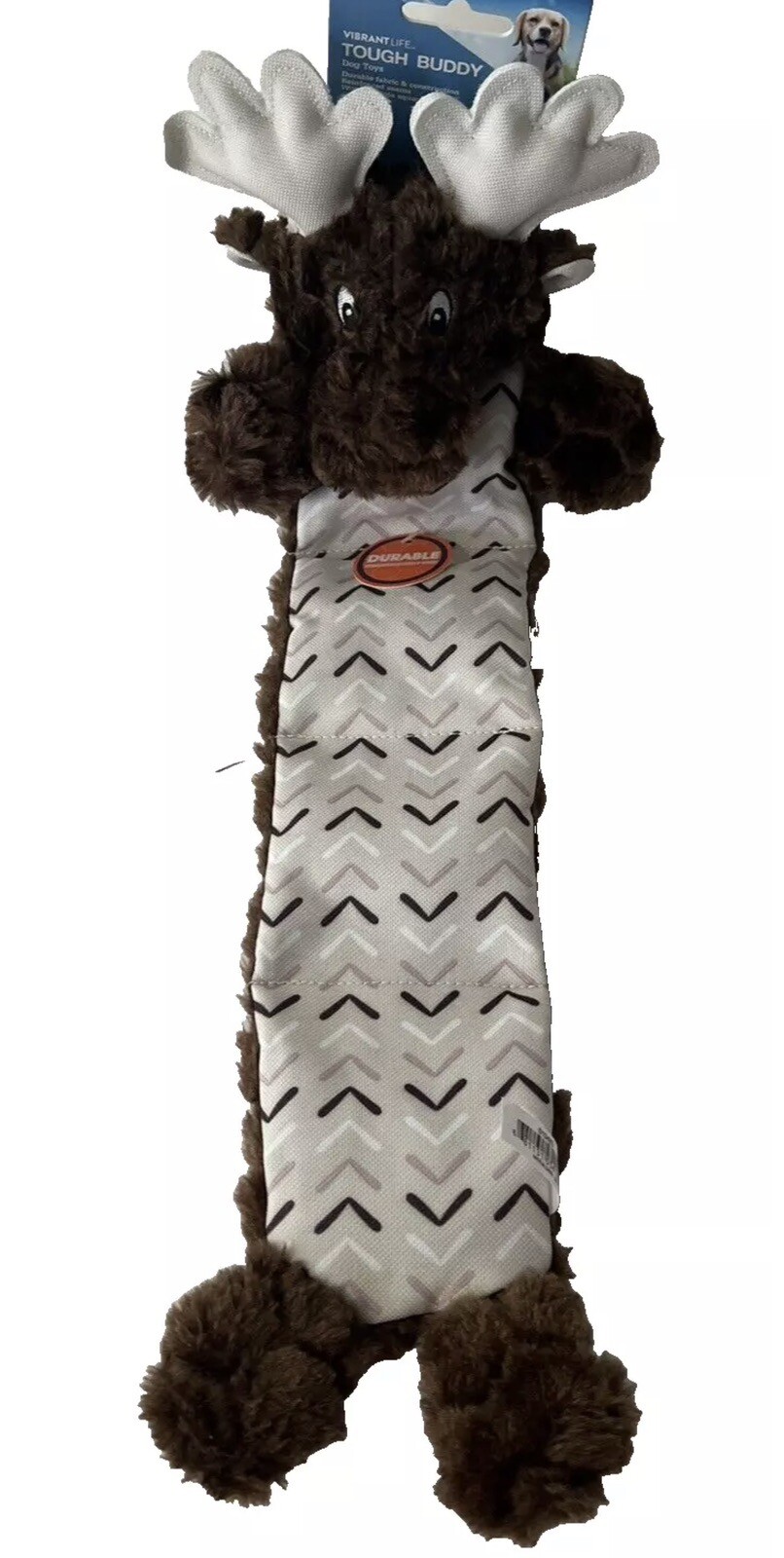 Super Fun Vibrant Life Tough Buddy Dog Toy Chew Level 3 M Durable Moose