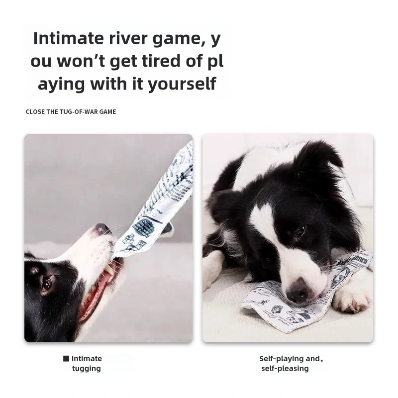 Bite-Resistant Dog Chew Toy – Sound Paper Newspaper for Pets, Durable and Safe I