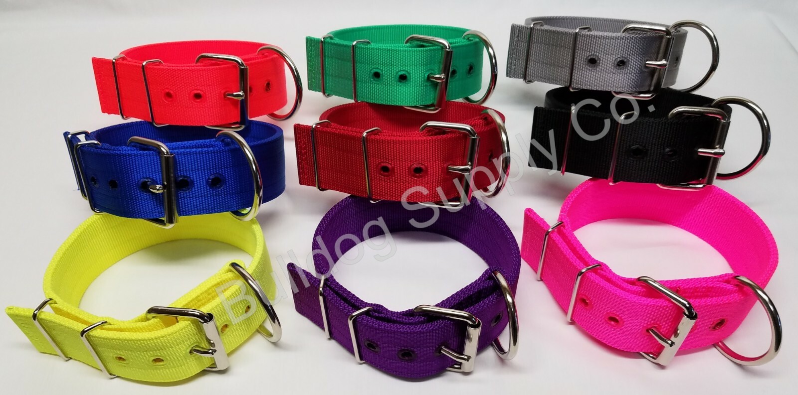 2″ 3-Ply Nylon Heavy Duty Dog Collar for Pit Bull & Large Breeds