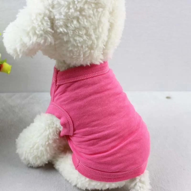 Cotton Dog T-Shirt Blank Pet Clothes Soft Puppy Vest for Small Medium Large Dogs