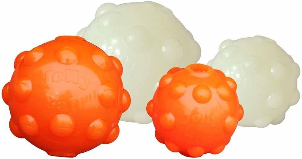 Jolly Pets Jumper Ball Glow In The Dark 4 inch Erratic Rubber Dog Treat Toy