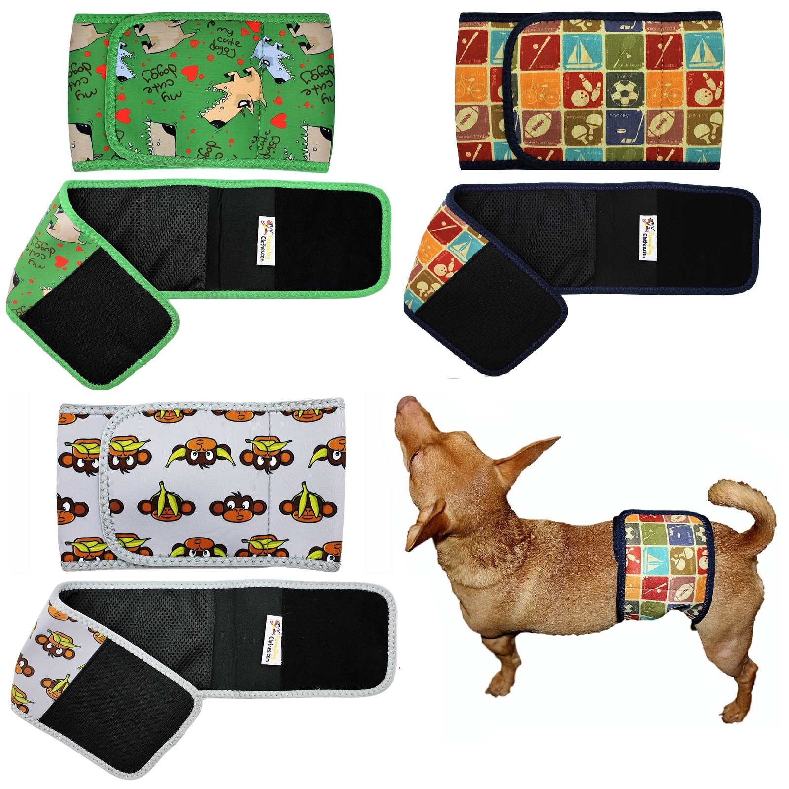 Dog BELLY BAND Male Diaper Wrap Reusable Washable NEOPRENE Small Large XXS- XXXL