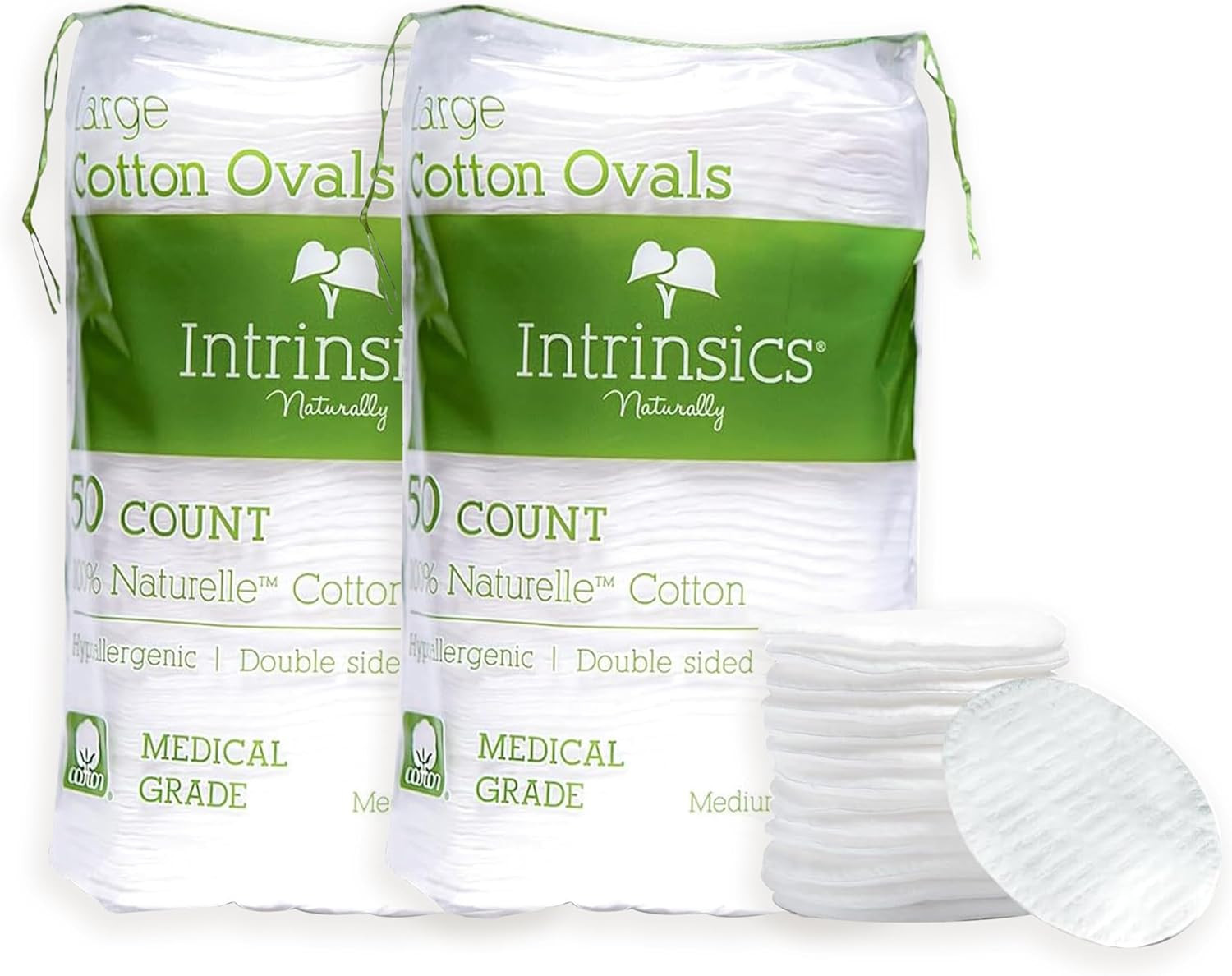 Premium Cotton Ovals (100 Count) – Dual-Sided 3” Medium-High Absorbency Large Co