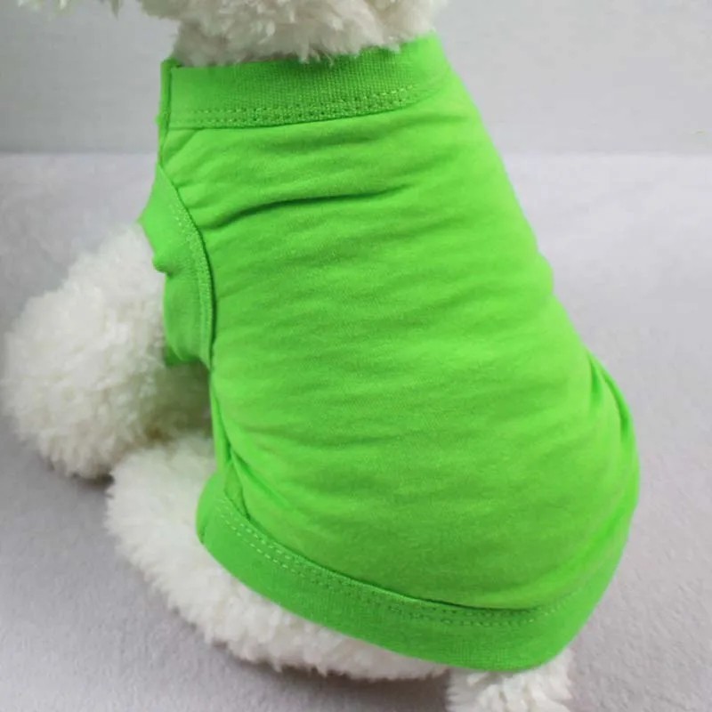 Cotton Dog T-Shirt Blank Pet Clothes Soft Puppy Vest for Small Medium Large Dogs