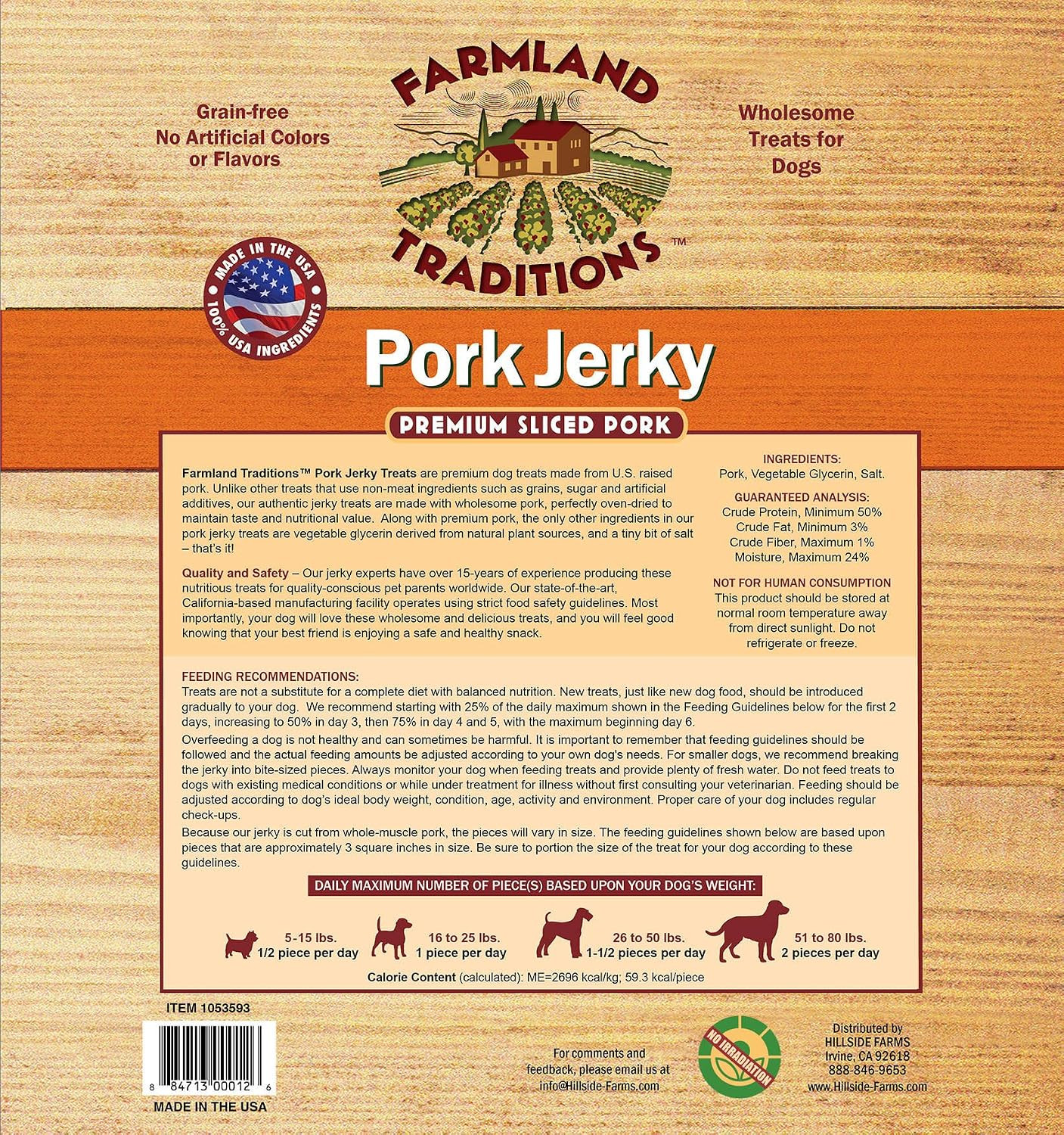 USA Made 2 Lb. Pork Jerky Dog Treats