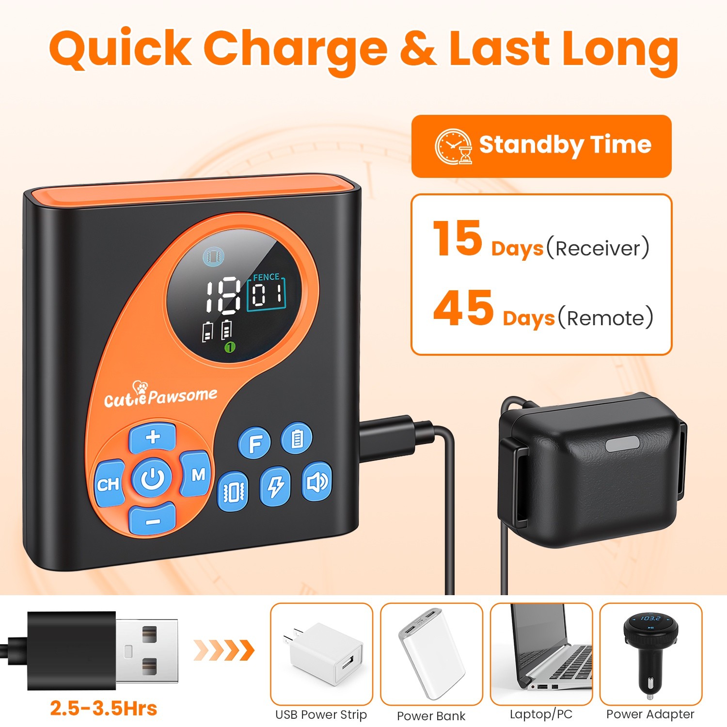 2IN1 Wireless Dog Fence System Pet Containment Boundary Control &Training collar