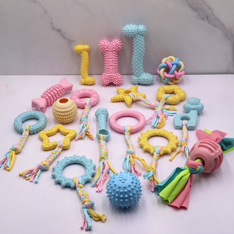 Dog Toys For Aggressive Chewers Puppy Chew Teething Treats Tug Toy 3 PAK/33Style