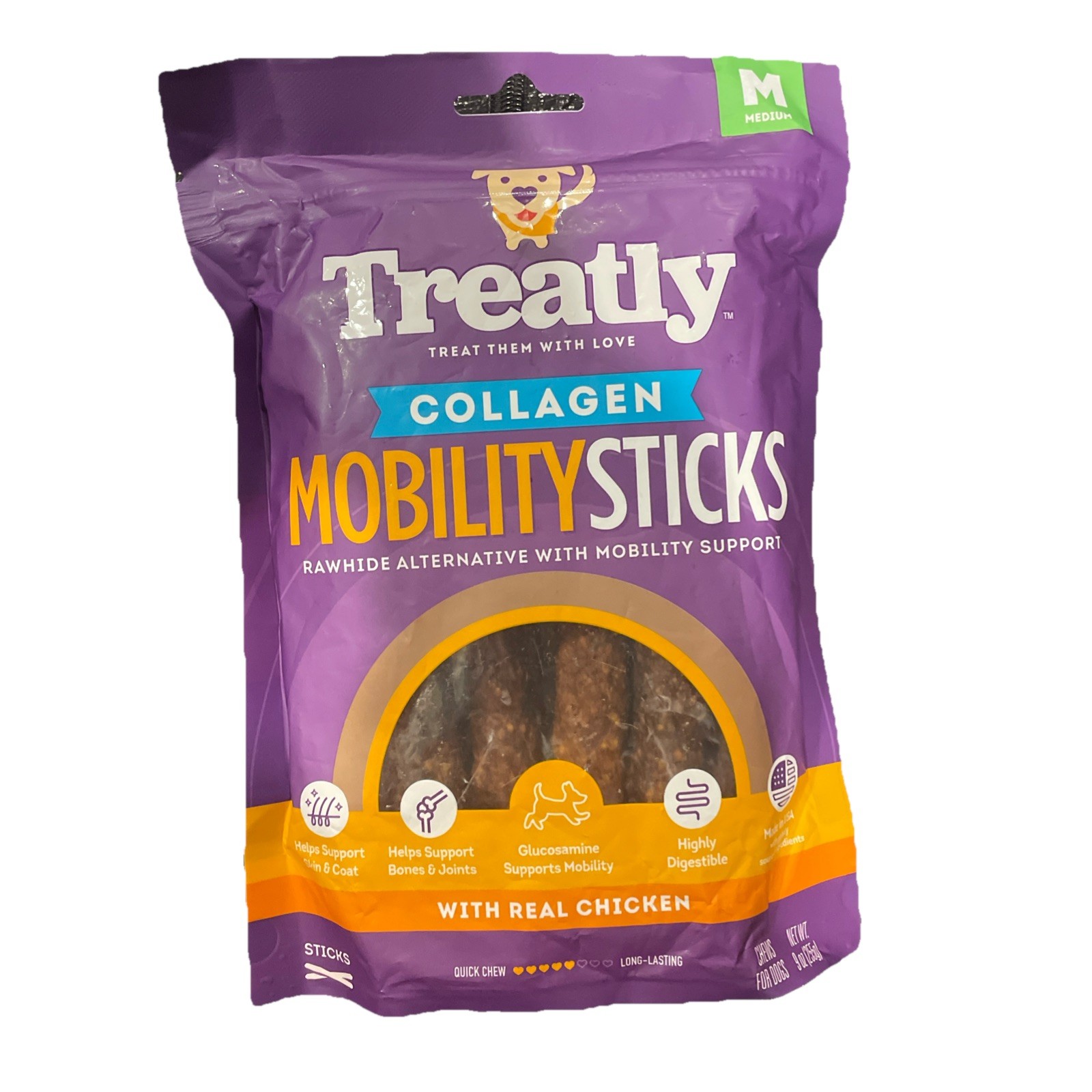Treatly Collagen Smart Sticks Dog Treats – Chicken & 9 Ounce (Pack of 1)