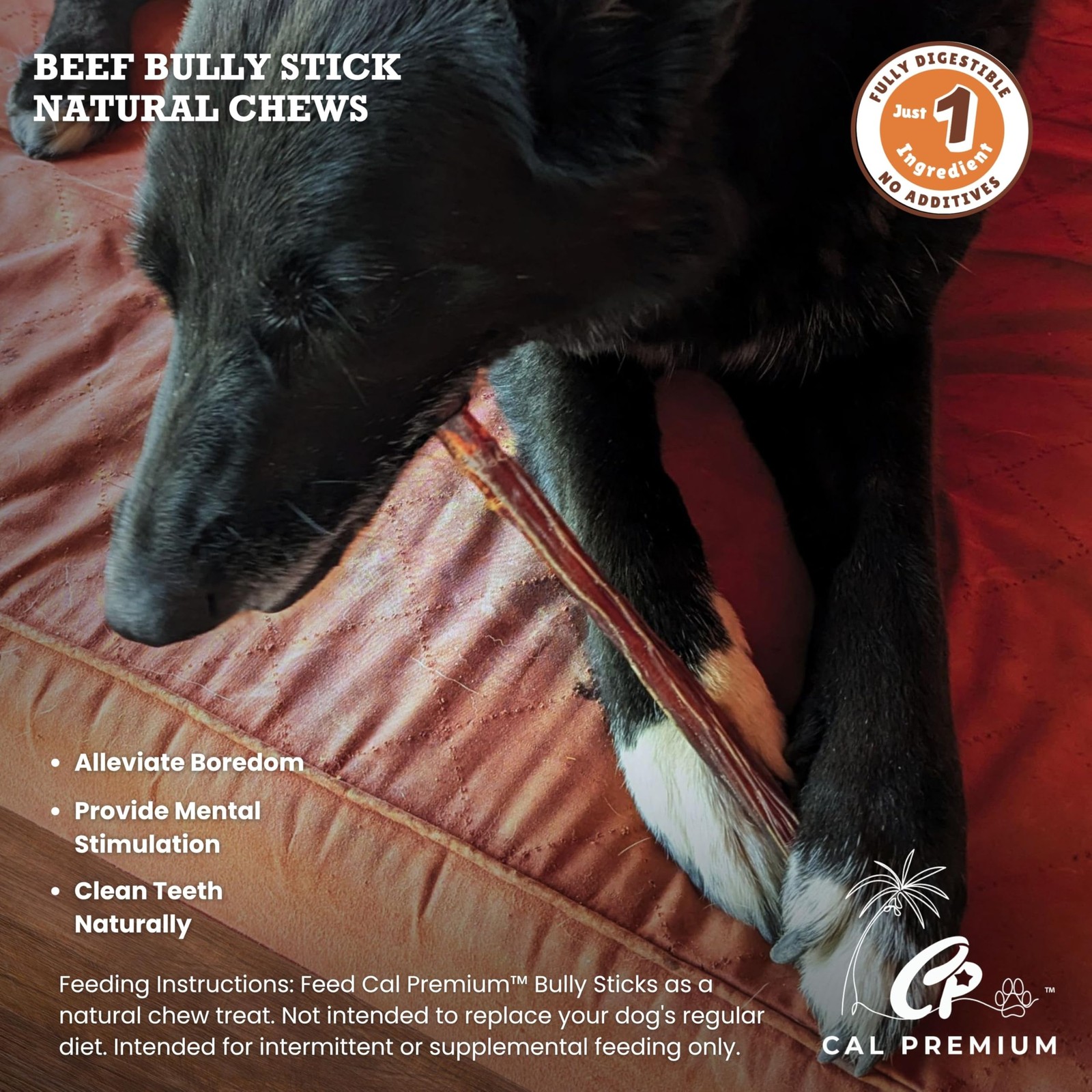 Cal Premium Natural Bully Sticks for Dogs, 9-11 inches, 1 Ounce (Pack of 4)