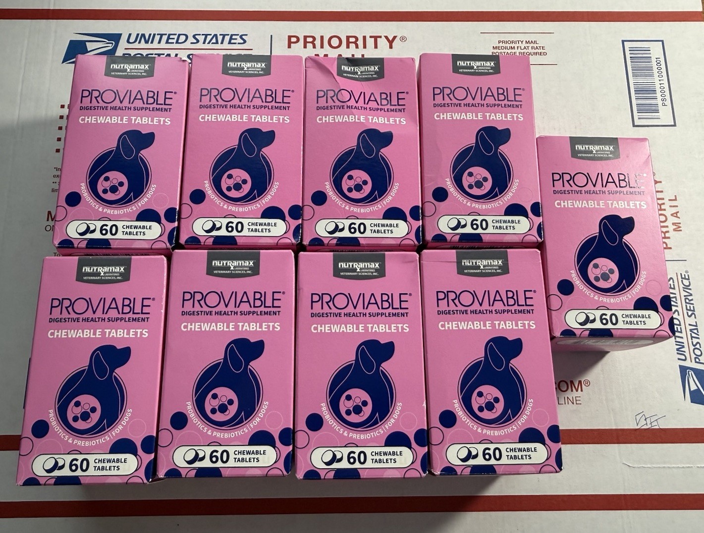 9 Nutramax Proviable-DC Chewable Tablets For Dogs 60 tablets 540 Total ALL NEW!!