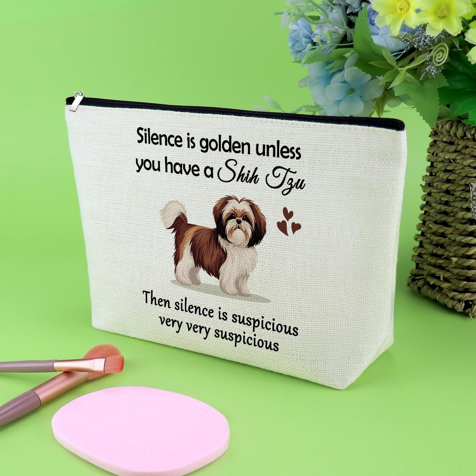 Shih Tzu Dog Gifts Makeup Bag Dog Mom Gifts for Shih Tzu Lover Owner Pet Love…