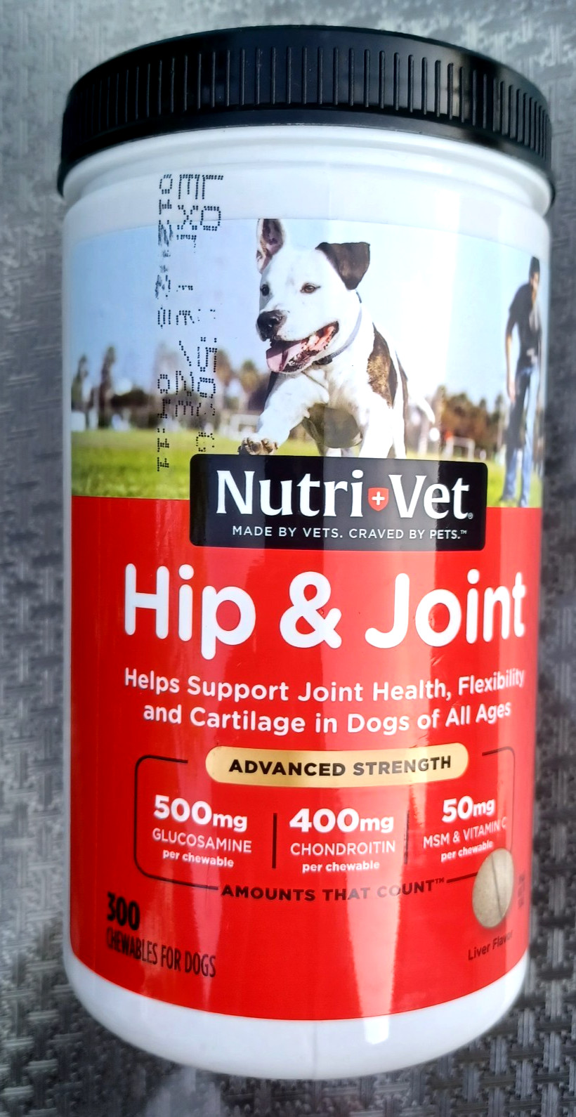 Nutri-Vet Advanced Hip & Joint Dog Supplement 500mg Glucosamine 300 Tablets NEW