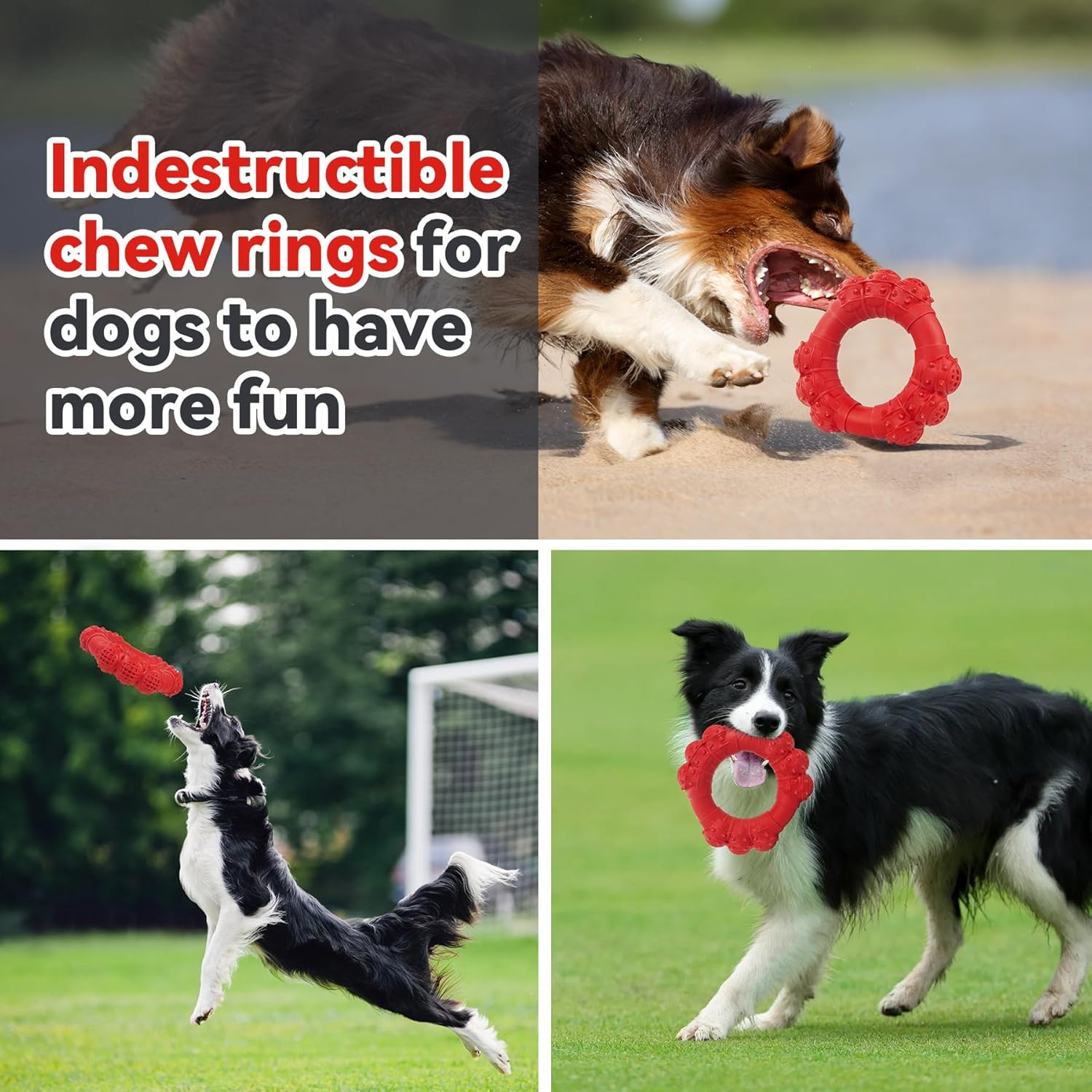 Indestructible Dog Chew Toys Aggressive Chewers Ring Heavy Duty Large Teething