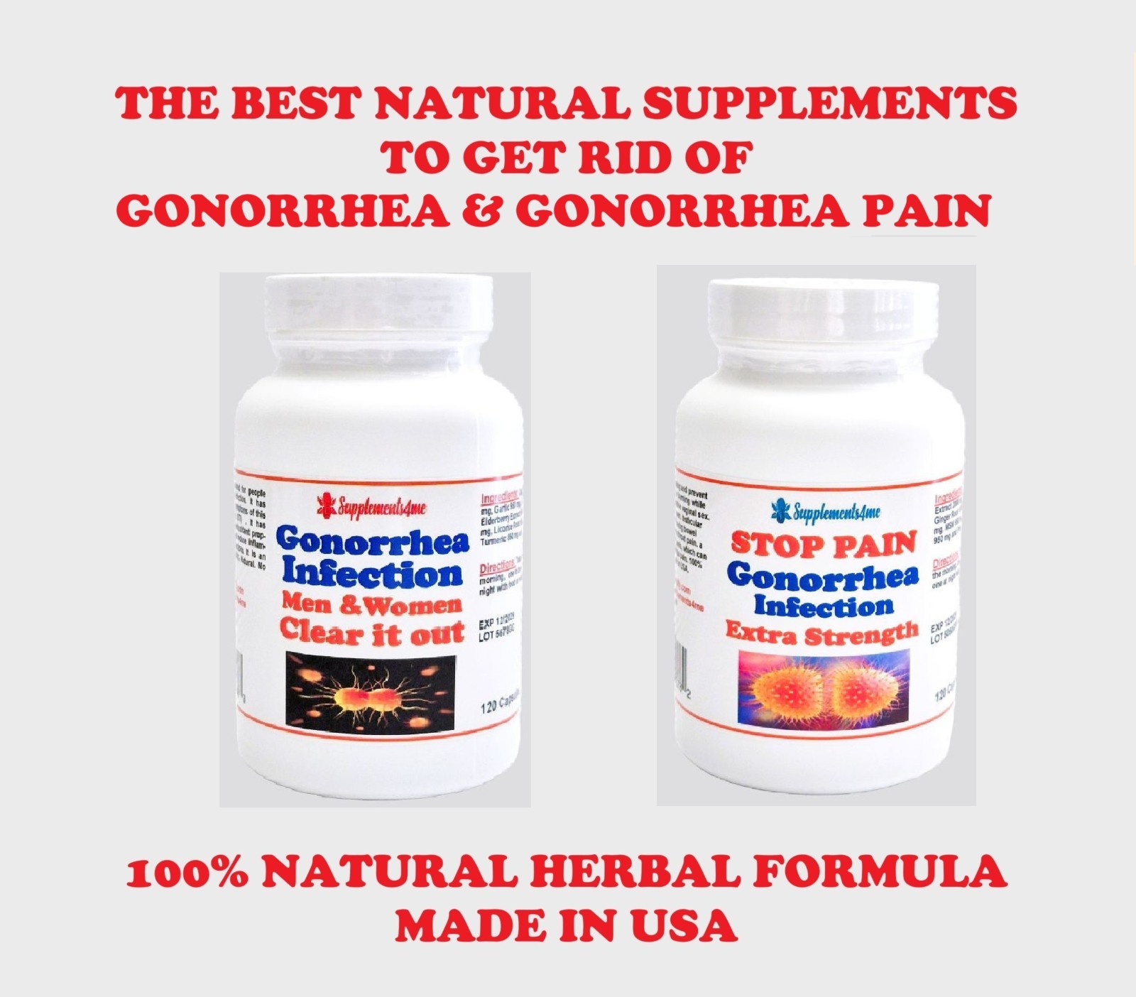 NATURAL HERBS FOR STI GONORRHEA WOMEN MEN – 100% NATURAL- 120 CAPS – MADE IN USA