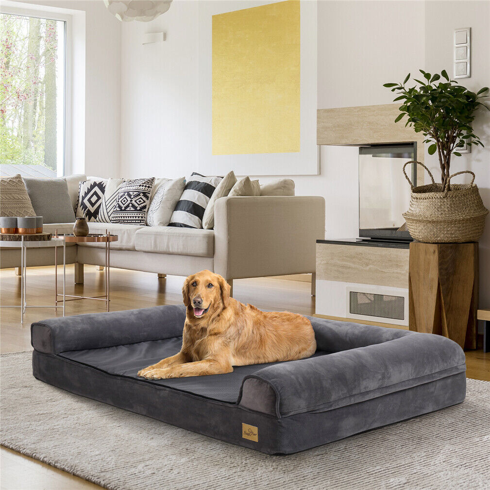 Jumbo XXXL Calming Dog Bed Orthopaedic Sofa Waterproof Washable Cover Plush Mat