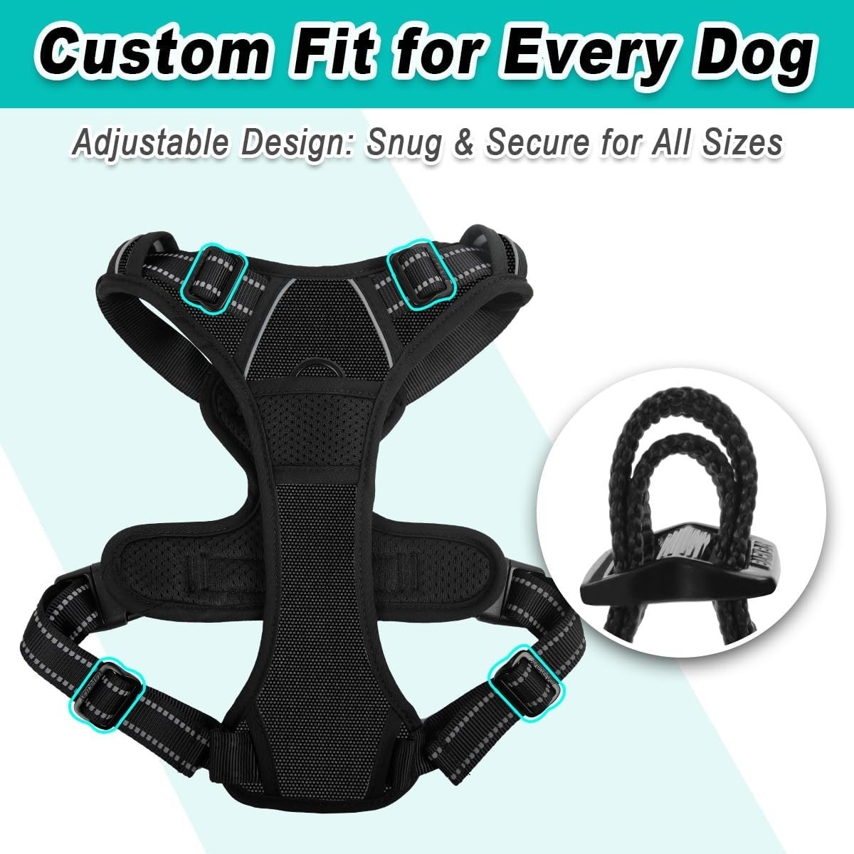BARKBAY Dog Harness No Pull for Small Dogs – Adjustable, Reflective, Xtra Small