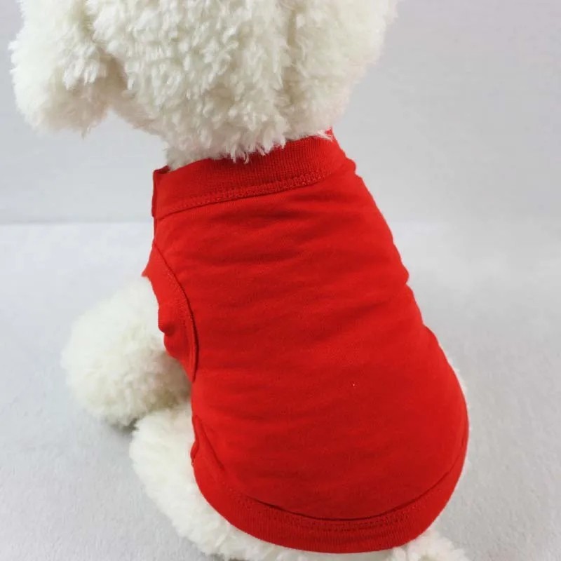 Cotton Dog T-Shirt Blank Pet Clothes Soft Puppy Vest for Small Medium Large Dogs