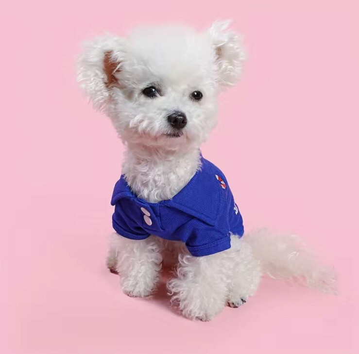 PetCircle Blue Sailor Embroidered Polo Short Sleeve Shirt Small Dogs BUST 16.56″