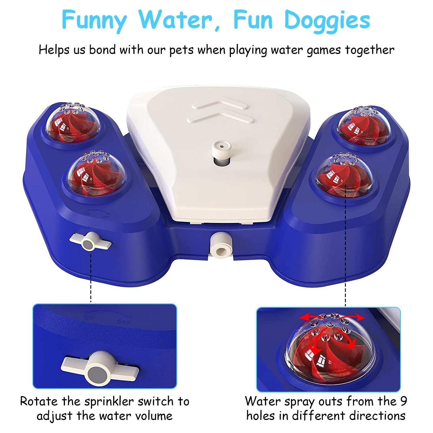 Outdoor Dog Fountain Step On Paw Activated Sprinkler Toy for Fresh Water Drink