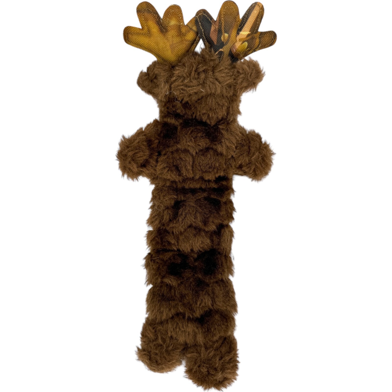 Vibrant Life Tough Buddy Camo Moose Brown Tug Chew Toy Level 3 Squeak Small Dog