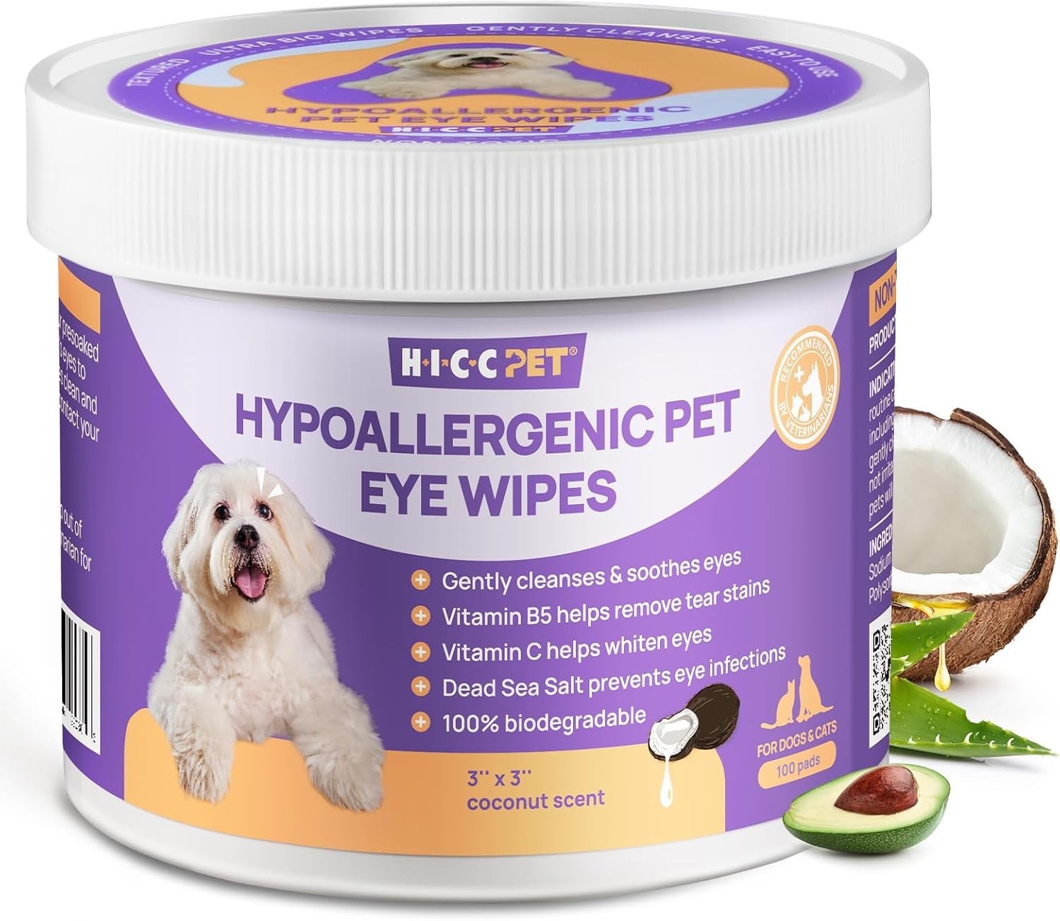 Eyes Wipes for Dogs & Cats, Vet-Recommended Dog Eye Infection Treatment, Gently
