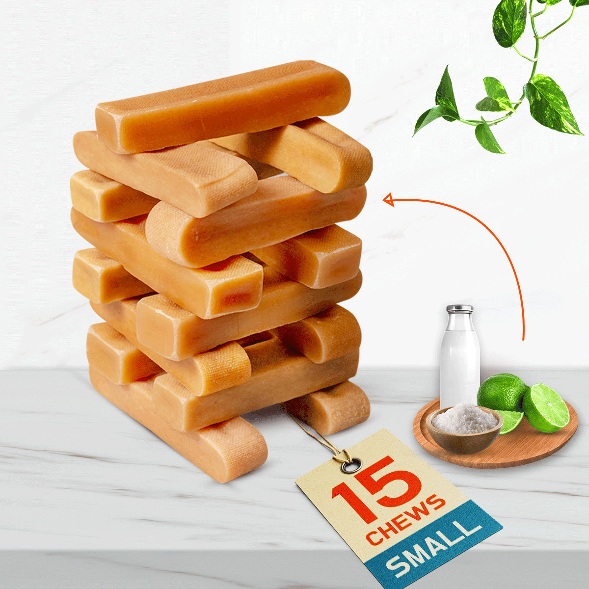 Yak Cheese CHEWS for SMALL DOGS – 15pc, Natural and Easily Digestible Dog Treats