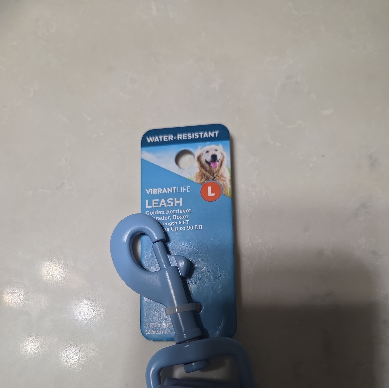 Vibrant Life Large Dog Collar and Leash Set Light Blue Vinyl