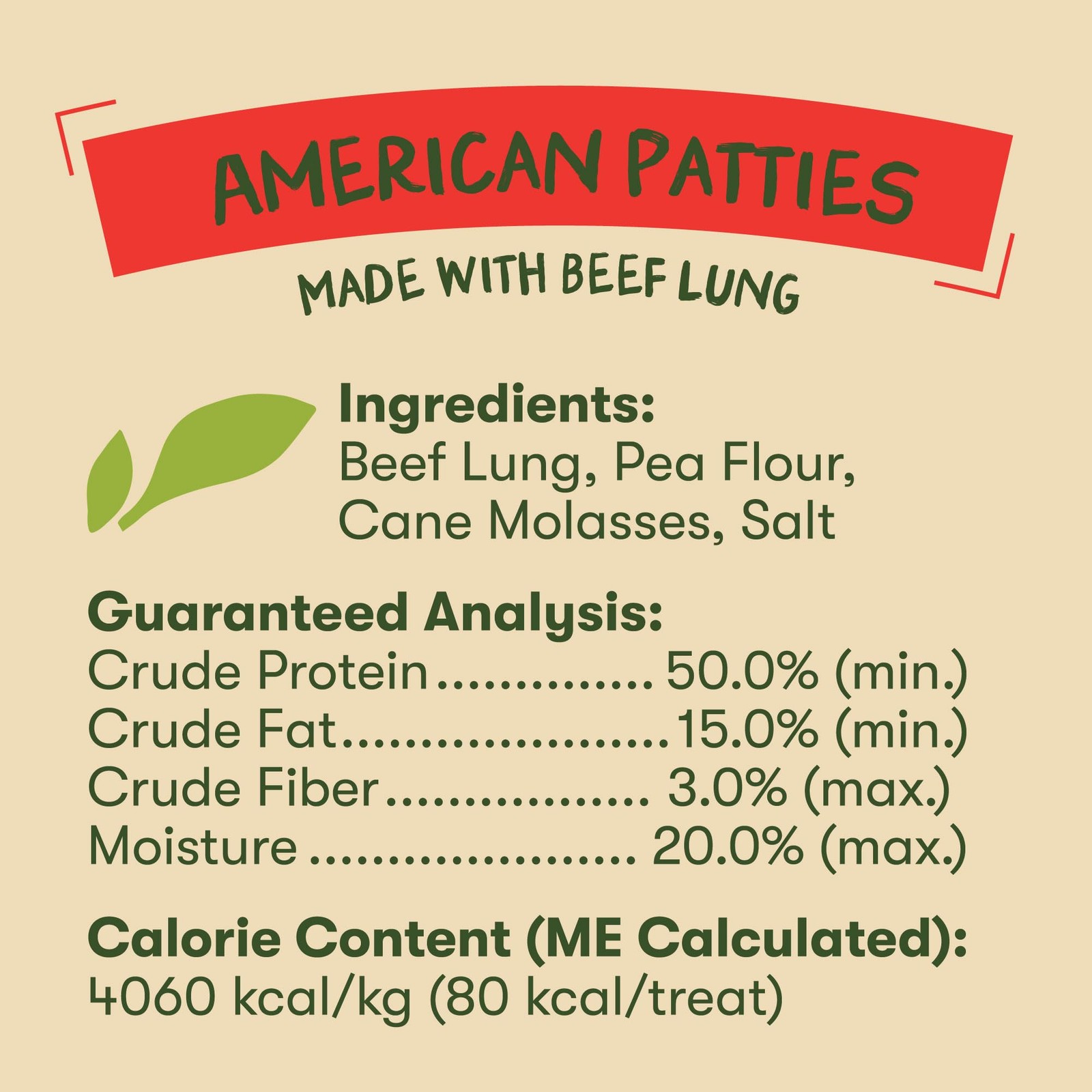 All American Beef Lung Patties Dog Treats – Made and Sourced in The USA, 1lb Bag